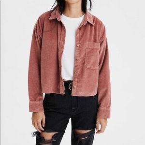 American Eagle Cropped Corduroy Top